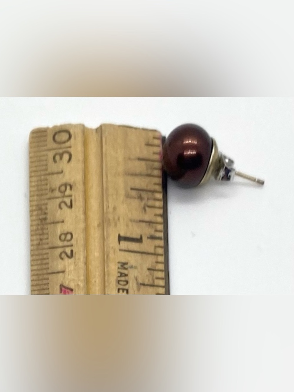 Vintage Brown Pearl Stud Earrings Classic Whimsigoth Preppy Cottagecore Fairy - Picture 9 of 12